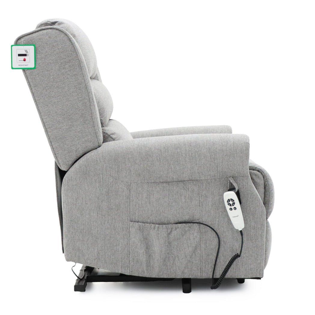 Dorchester Dual Motor Riser Recliner - Grey Chenille Fabric