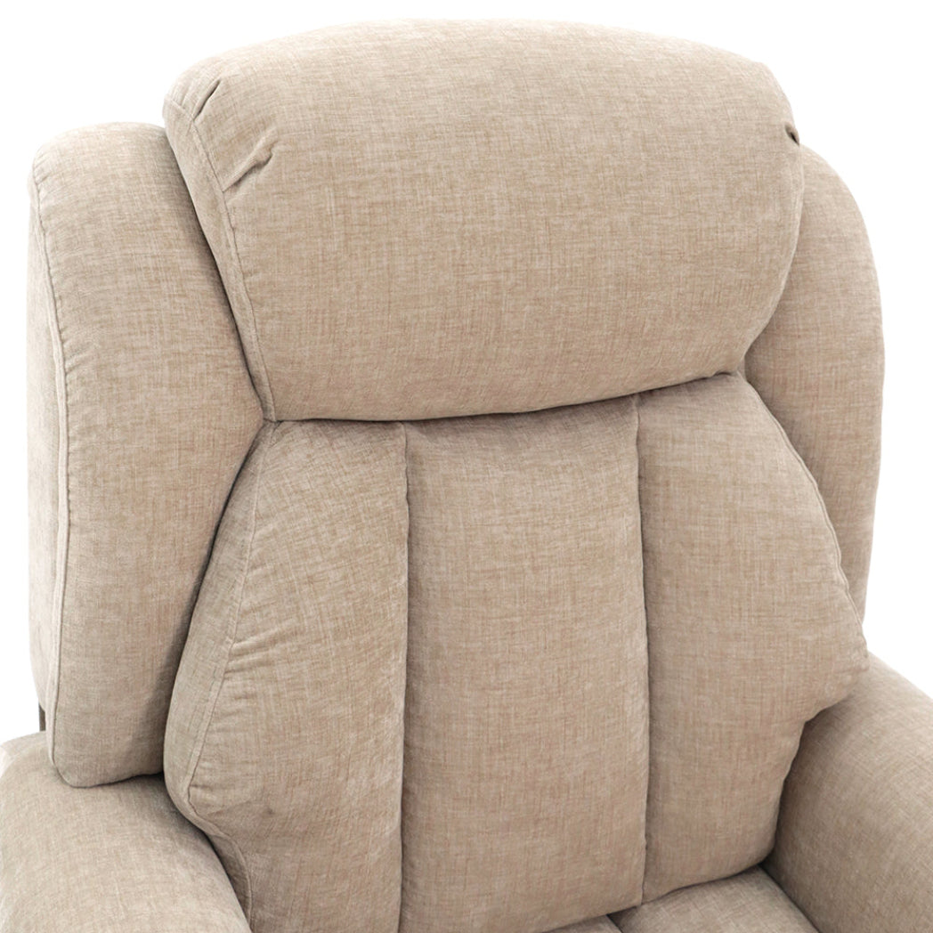 Langham Riser Recliner with Heat and Massage - Oatmeal Chenille Fabric