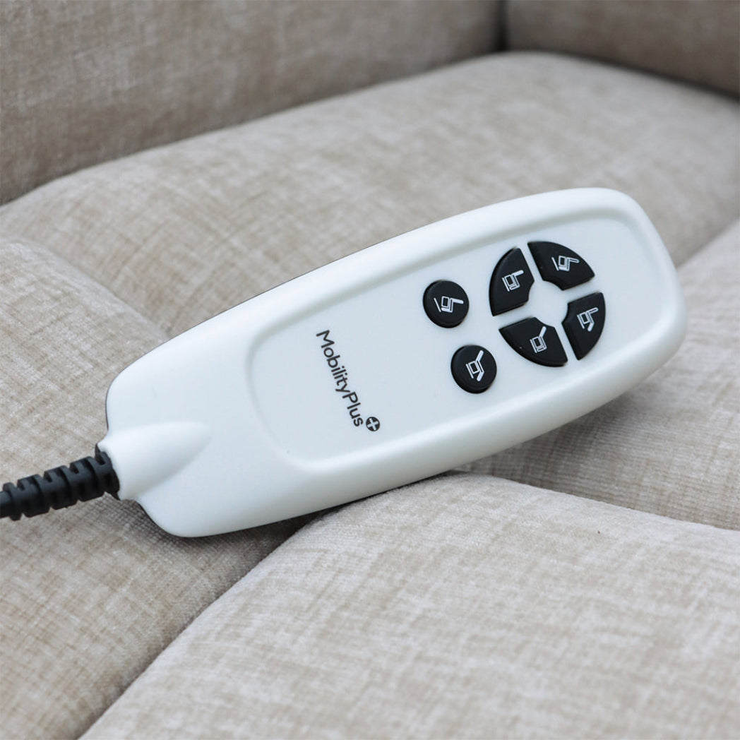 Langham Riser Recliner with Heat and Massage - Oatmeal Chenille Fabric