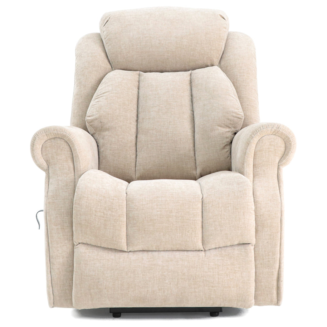 Langham Riser Recliner with Heat and Massage - Oatmeal Chenille Fabric