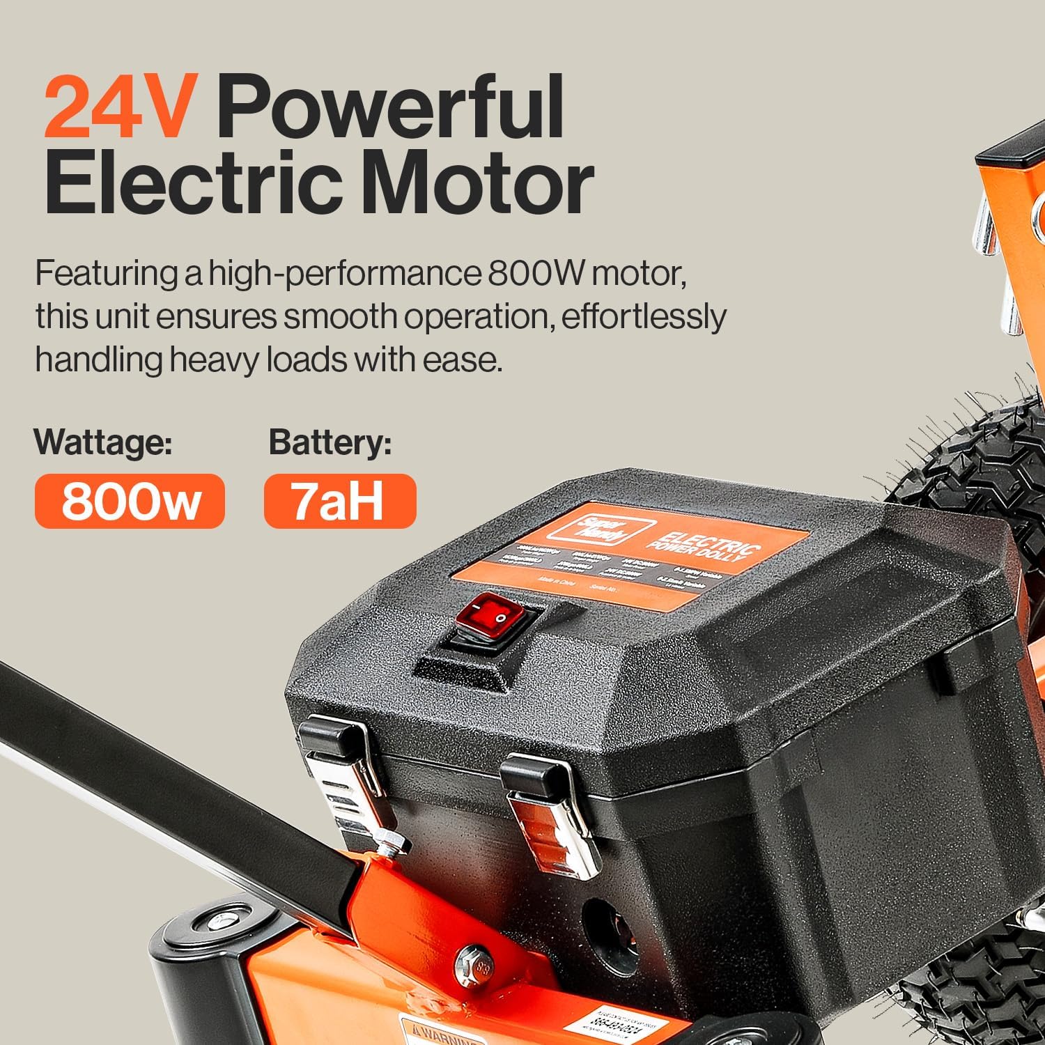 SuperHandy Electric Trailer Dolly 3600LBS Max Trailer Weight 600LB Max Tongue Weight DC 24V 800W 7Ah w/Heavy Duty Commercial 2" Ball Hitch Mount