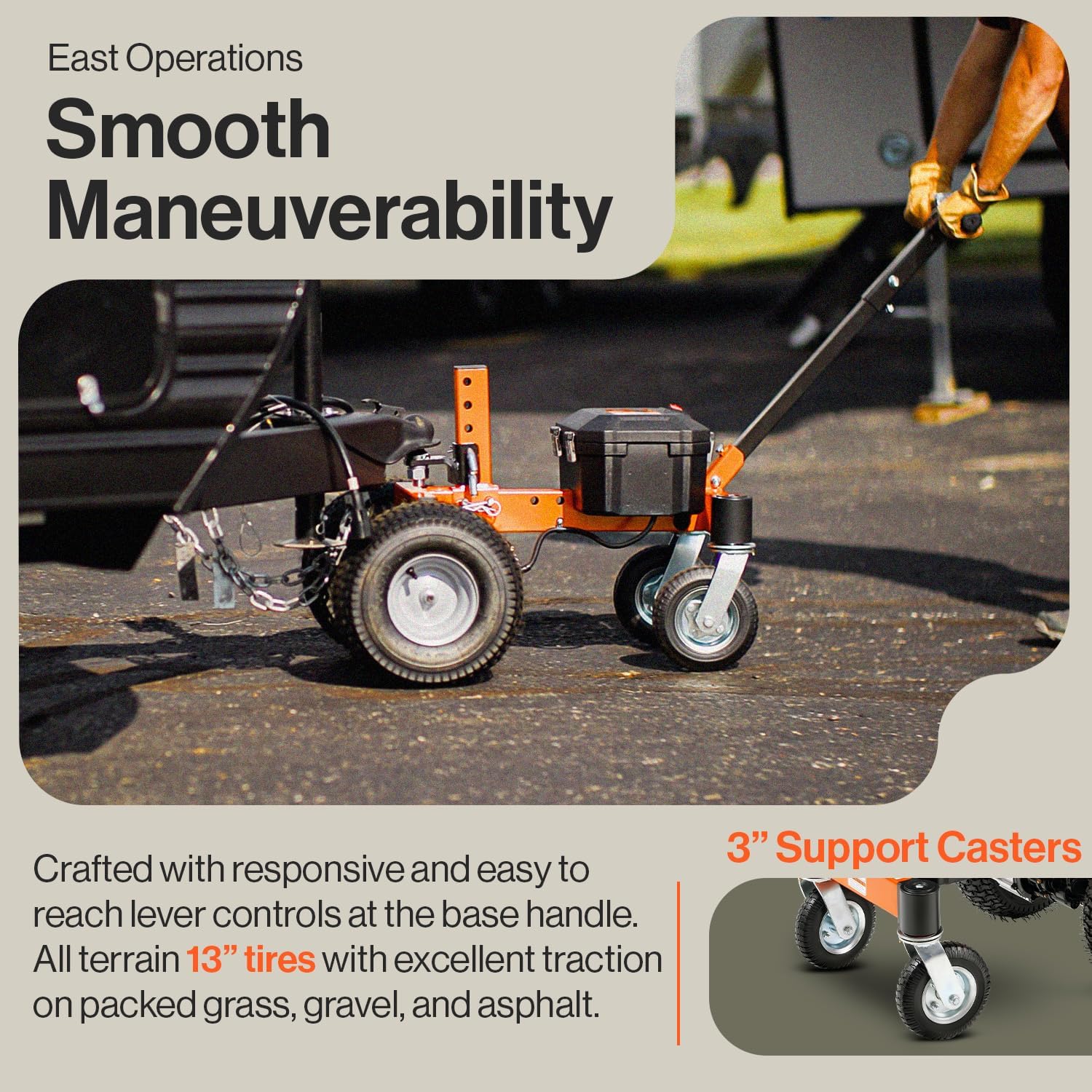 SuperHandy Electric Trailer Dolly 3600LBS Max Trailer Weight 600LB Max Tongue Weight DC 24V 800W 7Ah w/Heavy Duty Commercial 2" Ball Hitch Mount